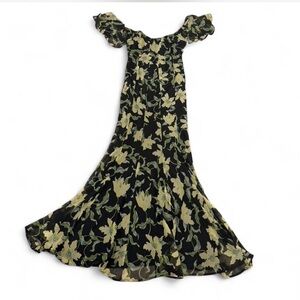 ASOS Black Maxi Dress with Yellow Floral Print